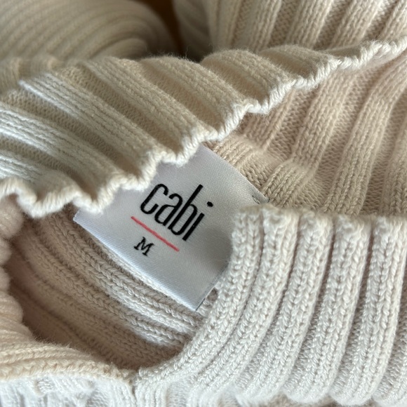 CAbi 3363 D-Ring Pullover Ribbed Sweater Cream M - Picture 6 of 8
